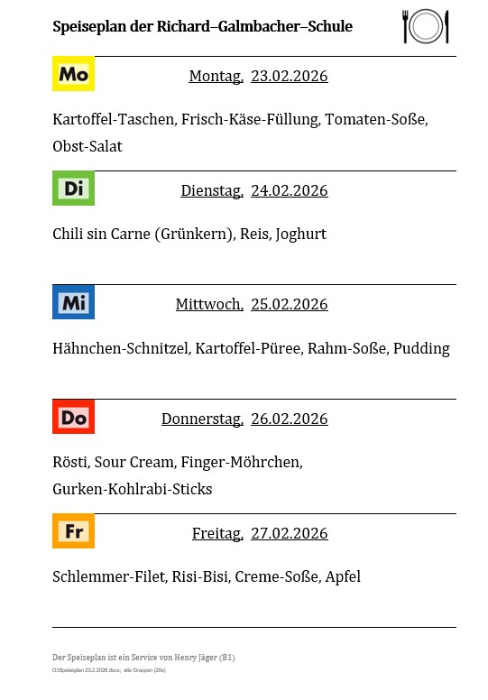 Speiseplan vom 23.2. bis 27.2.26